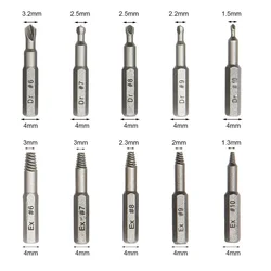 10-Piece Damaged Screw and Bolt Extractor Drill Bit Set (4mm)