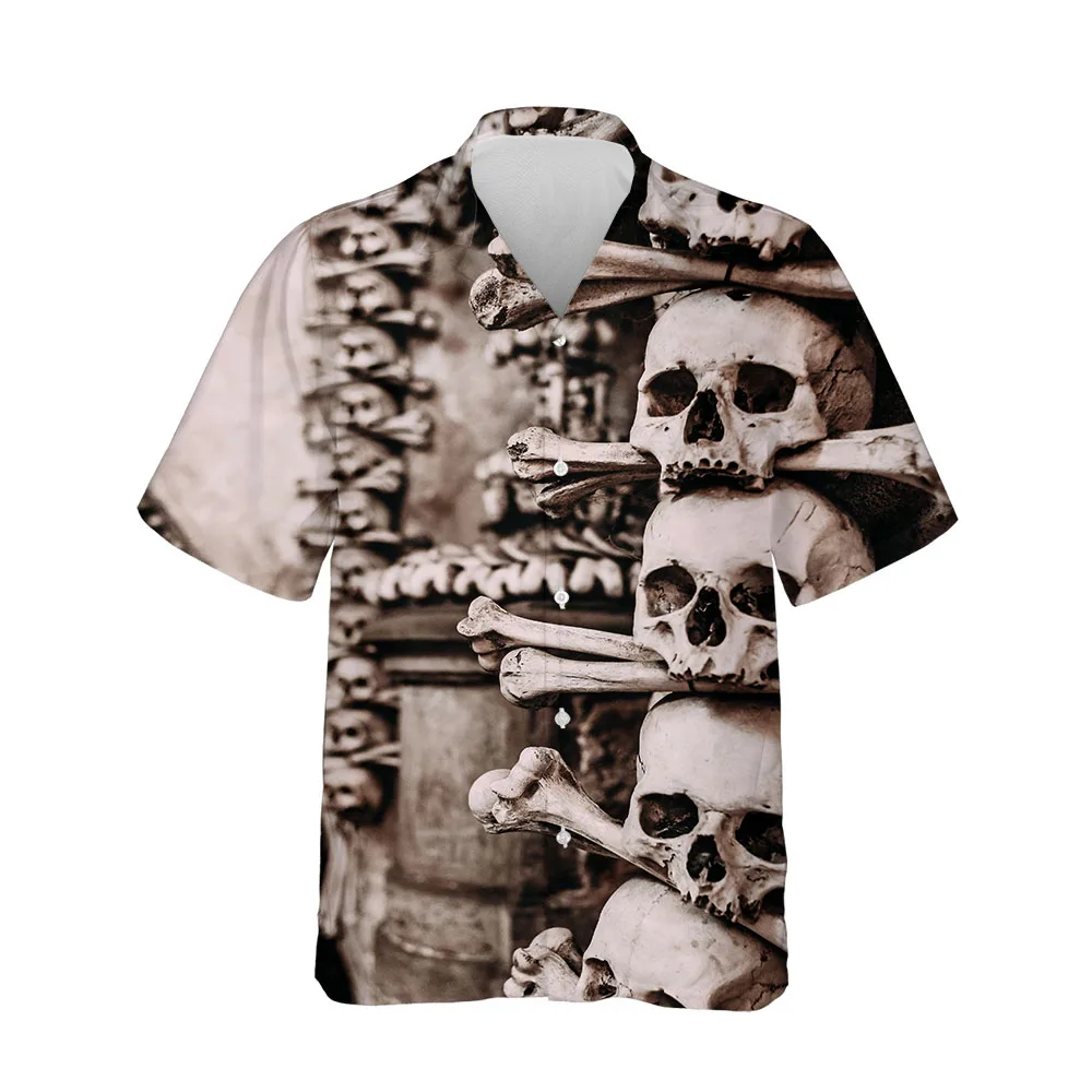 Jumeast Dark Souls Blouses Horror Skull Shirts For Men Halloween Party Hawaiian Fashion Streetwear Mens Shirt Breathable Clothes dark souls™ iii