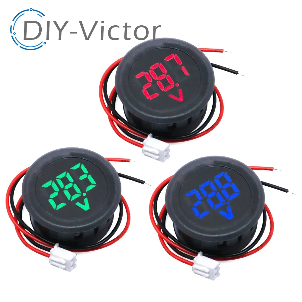 Dc5-100V Voltmetro Digitale Led Display Digitale Voltmetro Circolare Misuratore Di Corrente Di Tensione Per Auto Rilevatore Di Volt Tester Pannello Mo