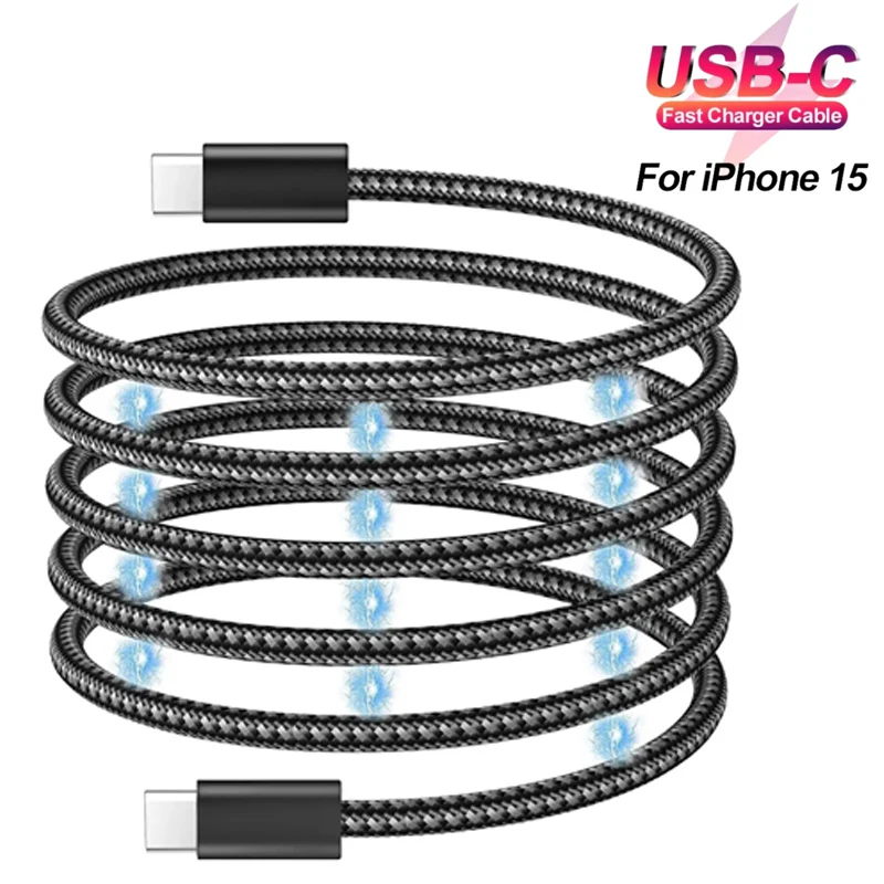 

For iPhone 15 60W USB C To C Fast Charging Data Cable Magnetic USB A Type C Cables for Laptop Samsung iPhone Xiaomi Nylon Cord