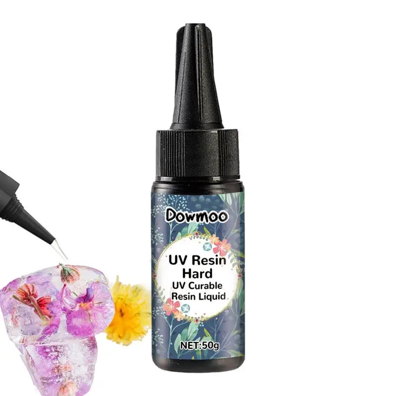 Epoxy Resin Hard Glue UV Resin Clear DIY Resin Craft 50g Crystal Clear Fast Curing Resin, DIY Crafts Glue for Handmade Jewelry