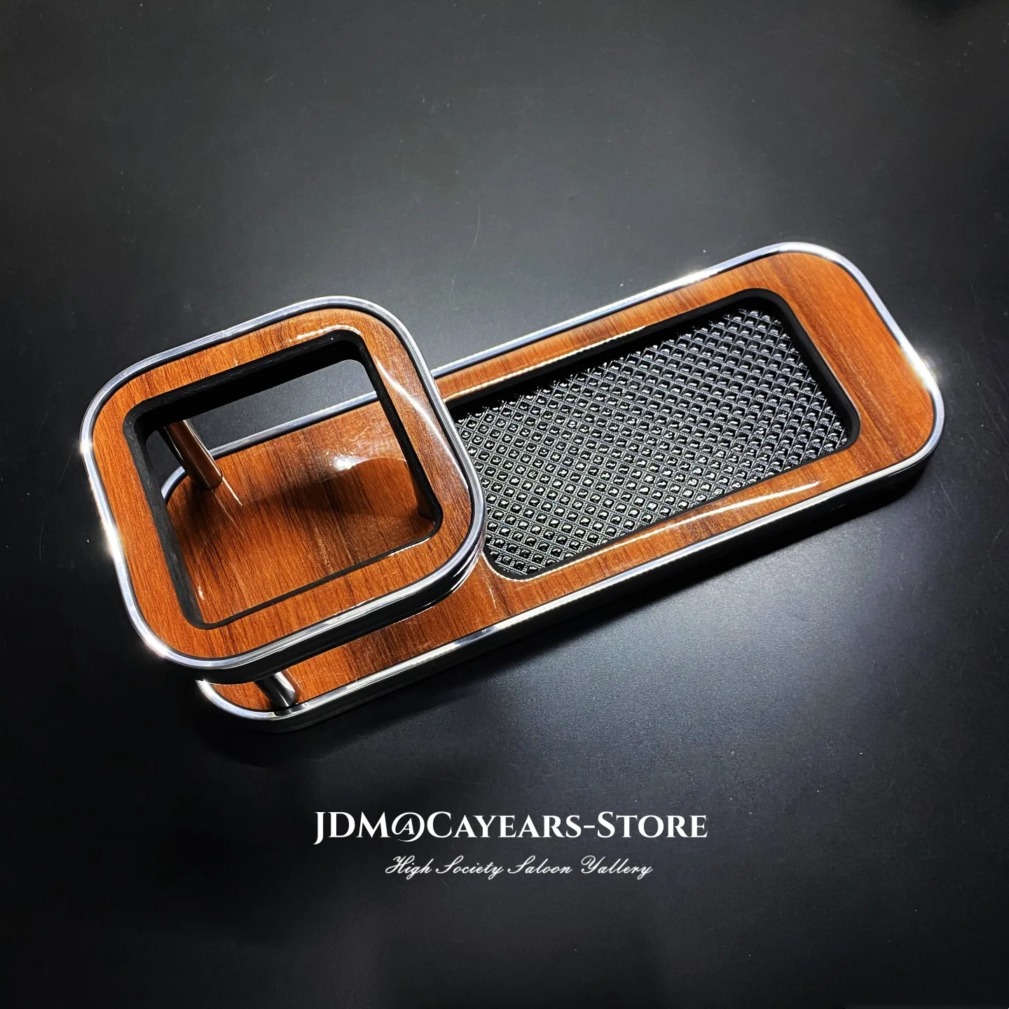 JDM 크롬 우드 그레인 럭셔리 음료 컵 홀더 대형 VIP 테이블 차량 운전석 도어 바 카운터 계기판 데스크 스즈키 와곤R용