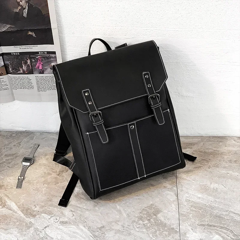 Vintage Backpack Men Large Capacity Bag Trendy Brand Design Men's Backpack Fashion Buckle Back Pack Male School Bag Mochila