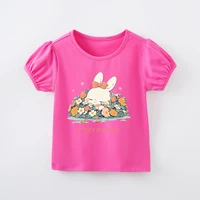 Cartoon Outdoor 2024 New Style Purple T-shirt Boy Girl Baby Short Sleeve Print Clothes Children Kid Summer Trendy Hipster Casual 1
