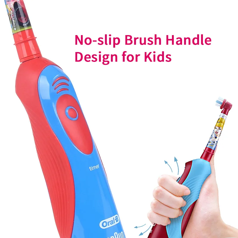 Oral B Kid Electric Toothbrush Rotation Clean Teeth Soft Brush for Kids with 2 Minutes Timer with Extra Gift Refills