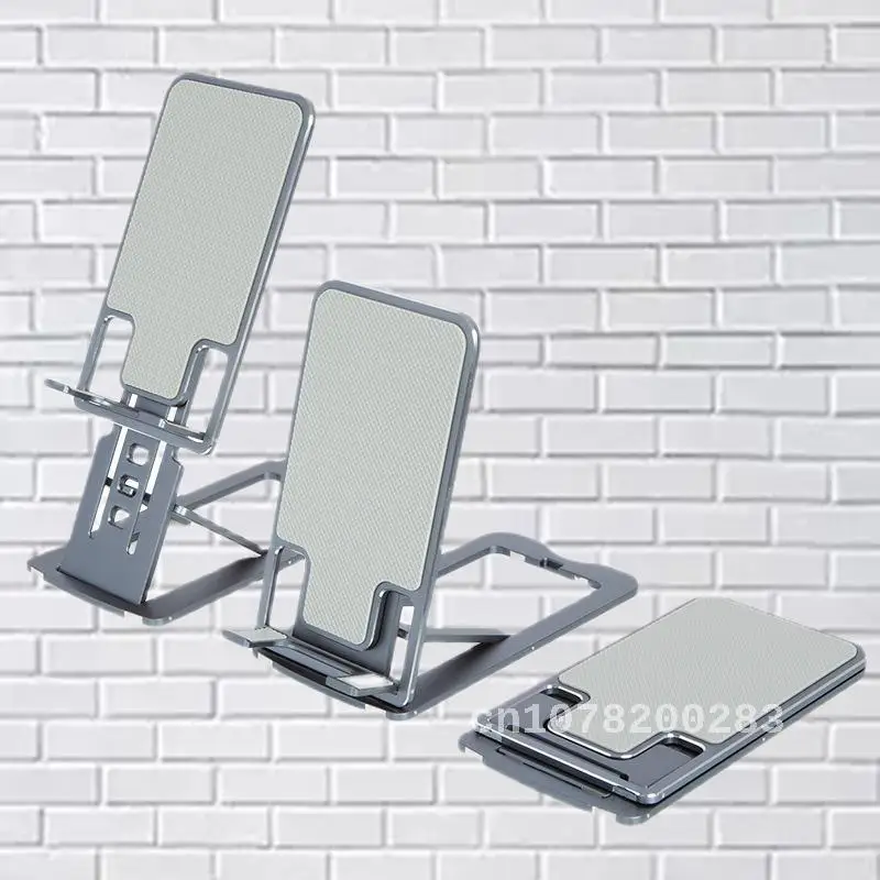 

New Metal Thin Folding Mobile Phone Stand Metal Ultra-thin Desktop Stand Liftable Lazy Live Multifunctional Stand