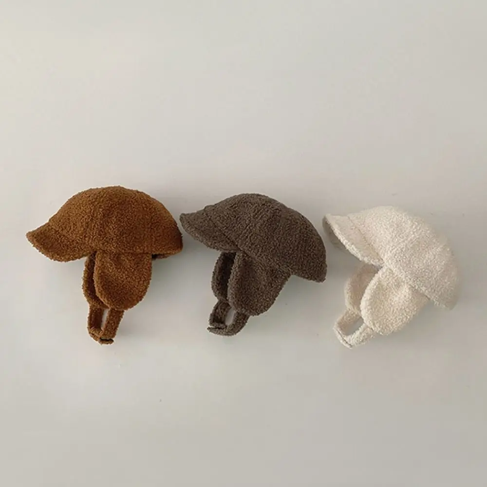 Korean Style Children's Baseball Hat Ear Protection Solid Color Duck Tongue Hat Windproof Keep Warm Children Warm Hats Winter