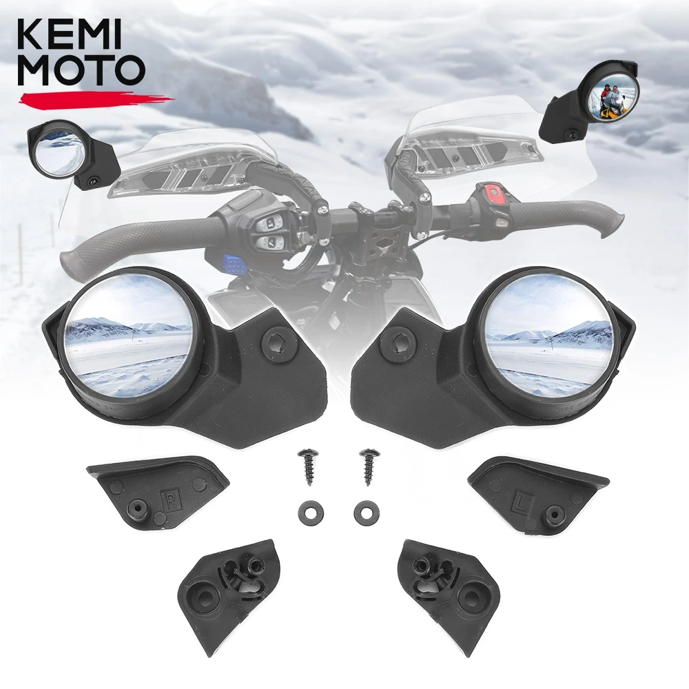 KEMIMOTO Snowmobile Rearview Side Mirrors #860200893 Handguard Pivoting Mirror for Ski-Doo REV Gen5 Neo REV Gen4 XS XM XP XR XU mirror car toy rearview infant backseat carseat safe baby cartoon shatterproof safety rear facing camera driver’s mirrors