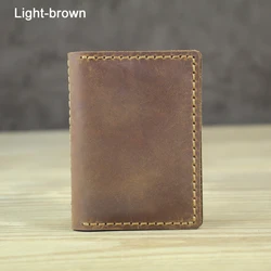 Premium Handmade Vintage Leather Card Holder and Wallet Sleeve (Light Brown)