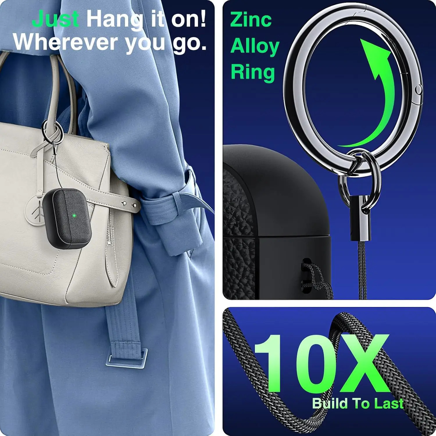 Protective Case for AirPods Pro 3 2025 Leather-Texture TPU Shockproof Cover with Keychain for AirPods Pro3 Gen Cover Sleeve