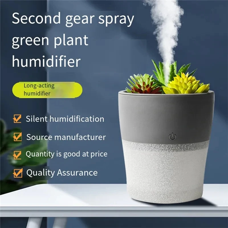 

Green Plant Humidifier Diffuser 150ML Simulation Silent Ultrasonic Aroma Air Atomizer Mist Maker for Home Office Bedroom