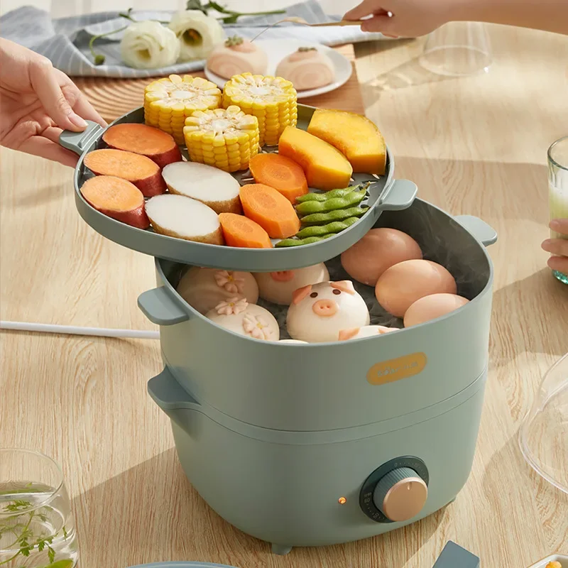 Bear Electric Food Steamers Household Multifunctional Egg Cooker forBoiler Cooking Tools Kitchen 2 layers 600W DZG-D40E1