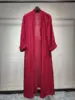 Abaya-Robe de Prière Rouge pour Femme Musulmane, Manches sulf, Kimono Ouvert, Kebaya, Dubaï, Vêtements de Luxe, 2024