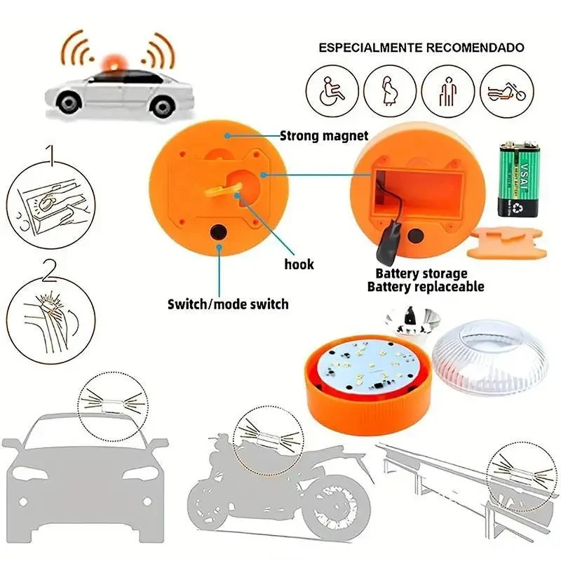 LED Emergency Light Led Car Emergency Light Flashlight Magnetic Induction Strobe Road Accident Lamp Beacon Safety Accessory