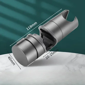 Universal หัวฝักบัวปรับได้ 18 ~ 25 มม.ABS Chrome Rail ผู้ถืออุปกรณ์ห้องน้ําฝักบัววงเล็บยึด 8