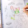 3/12Pcs Anime Sketchbook for Students Copy Practice Line Draft Adult Coloring Book 72 Pages Art Comic Manga Drawing Sketch Book 5