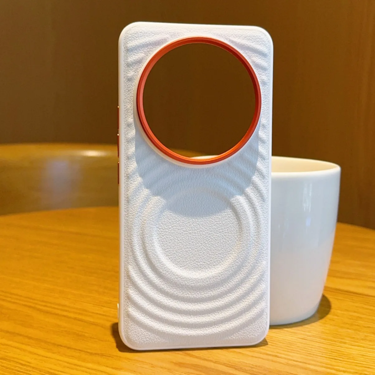 Wave Texture Leather Case with Magnetic Closure and Metal Camera Frame Protection