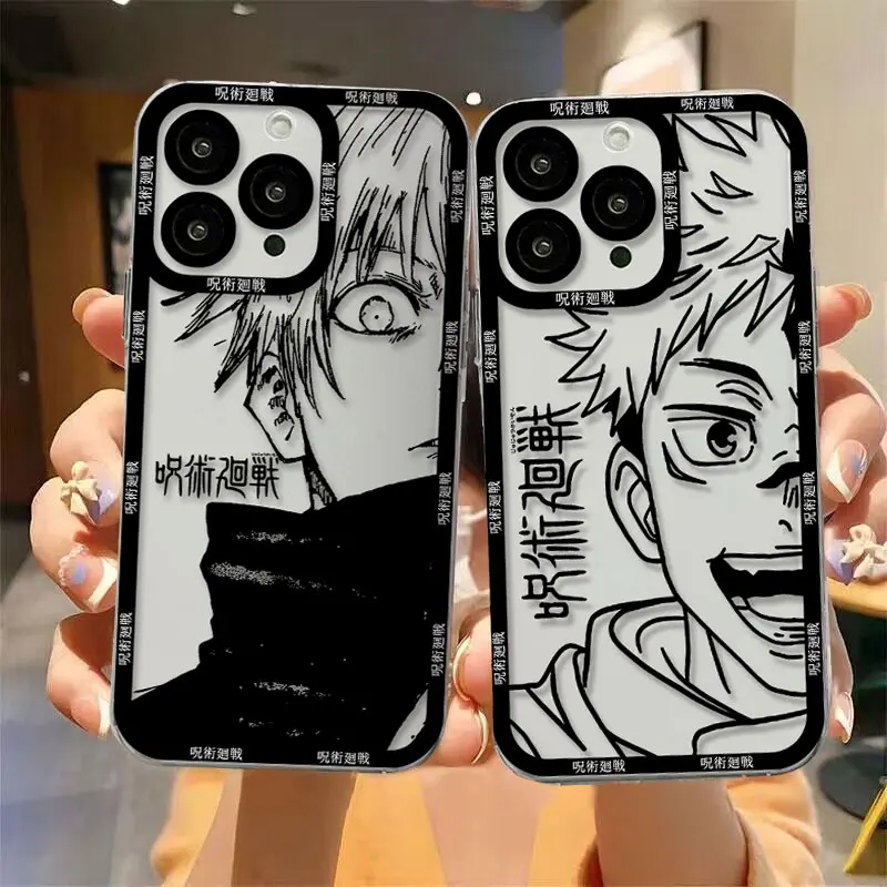 Black Hot Jujutsu Kaisen Anime Phone Case - Clear Soft TPU