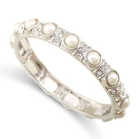 New Arrivals Gold Color Bangles Women Fashion Jewelry Costume Accessory Cuff Pearls Bracelet Nice Gifts for Ladys 2