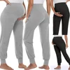 Spring Maternity Women's Casual Pants Premama Solid High Waist Strechy Lounge Trousers For Pregnant Women Joggers With Pockets 1