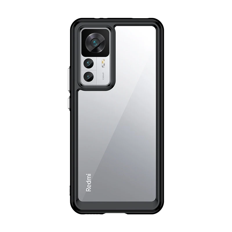 Custodia Per Xiaomi 12T - Cover Sottile In Morbido Silicone TPU Con Protezione Fotocamera, Antiurto E Antiurto, Design Placcato Nero
