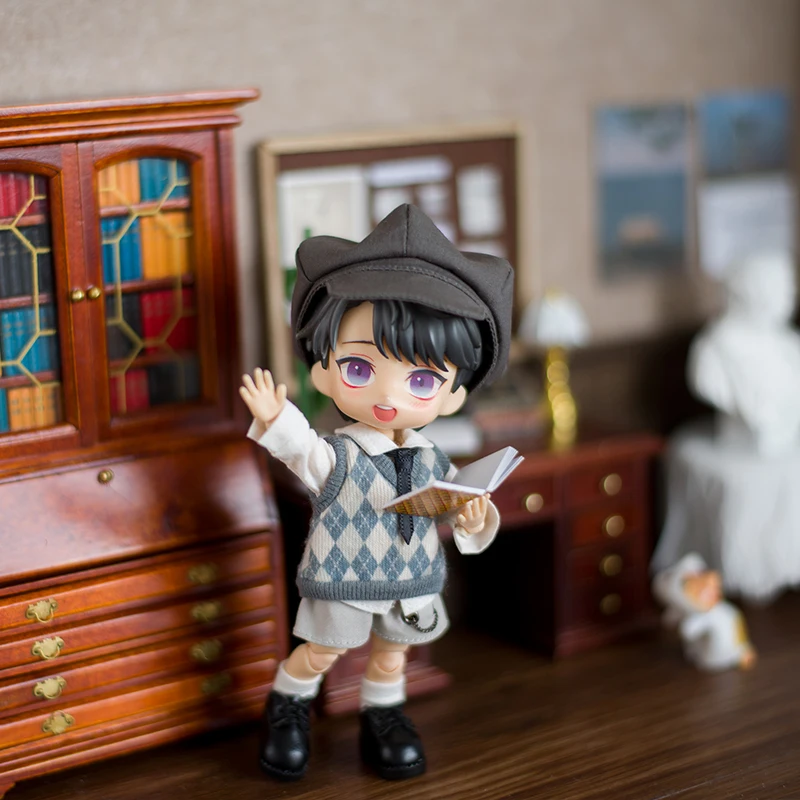Ob11 Doll Clothes English Style Student Uniform Doll Diamond Plaid Vest Suit Doll Shorts For Molly Gsc Ymy P9 P10 Body Uf Doll 4