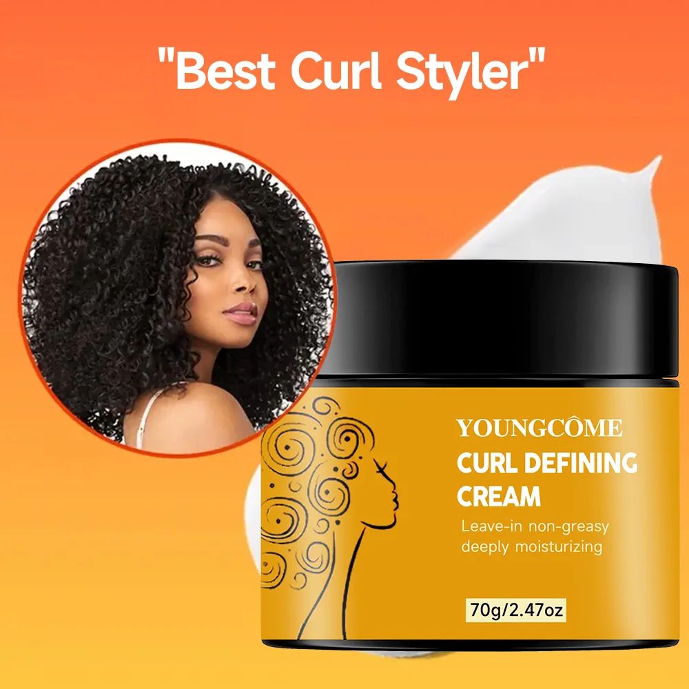 Hair Curling Cream Styling Sculpting Frizzy Wavy Boost Elastin Volumizing Fluffy Thickening Nourishing Enhance Hair Define Cream