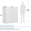 Metal Garage Storage Cabinet with 2 Doors and 2 Adjustable Shelves - 35.5" Steel Lockable File Cabinet,Locking Counter Cabinet 3