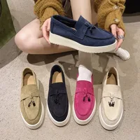 Summer Walk Women Loafers Moccasines Suede Shoes Spring Autumn Fashion CausaleLeather Metal Pendant Flat Shoes Lazy SlipOn Mules 1
