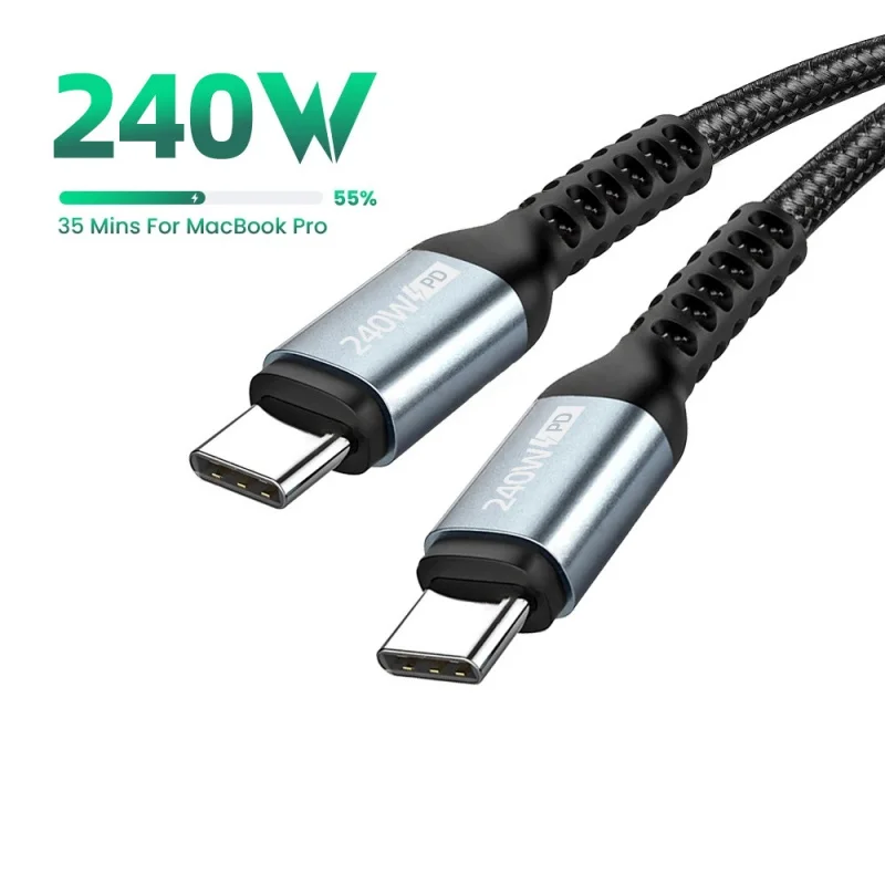 PD240WFast charge lineType- CtoCData Cable Double-Headed Compatible100W66W18Wwith Chip240WFast Charge