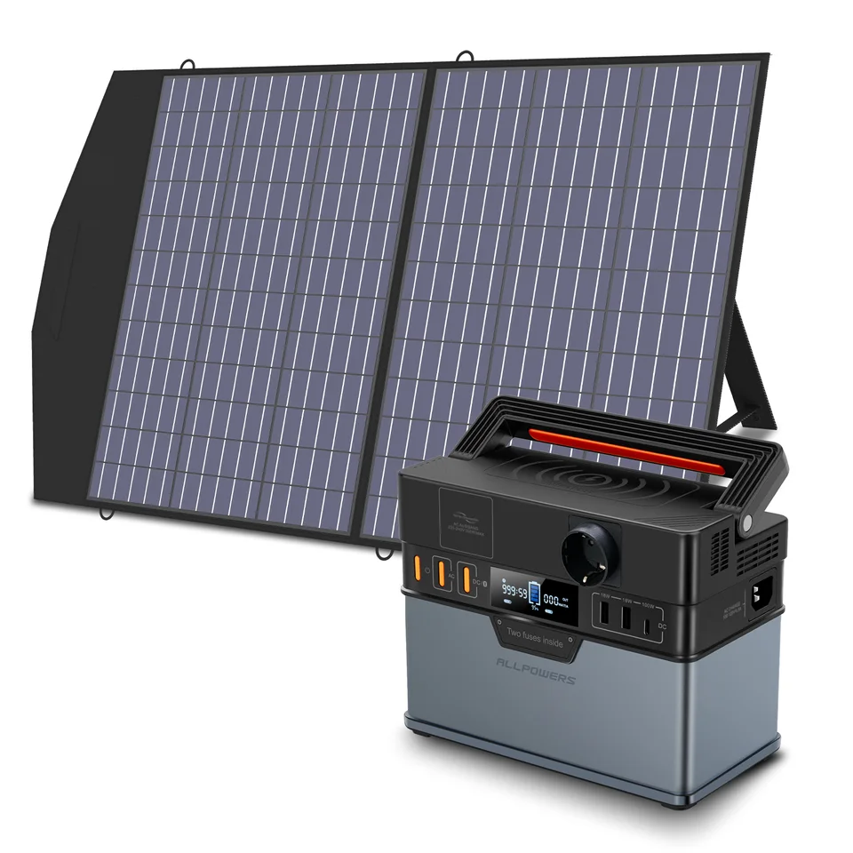 Portable Power Station with 100W Solar Panel