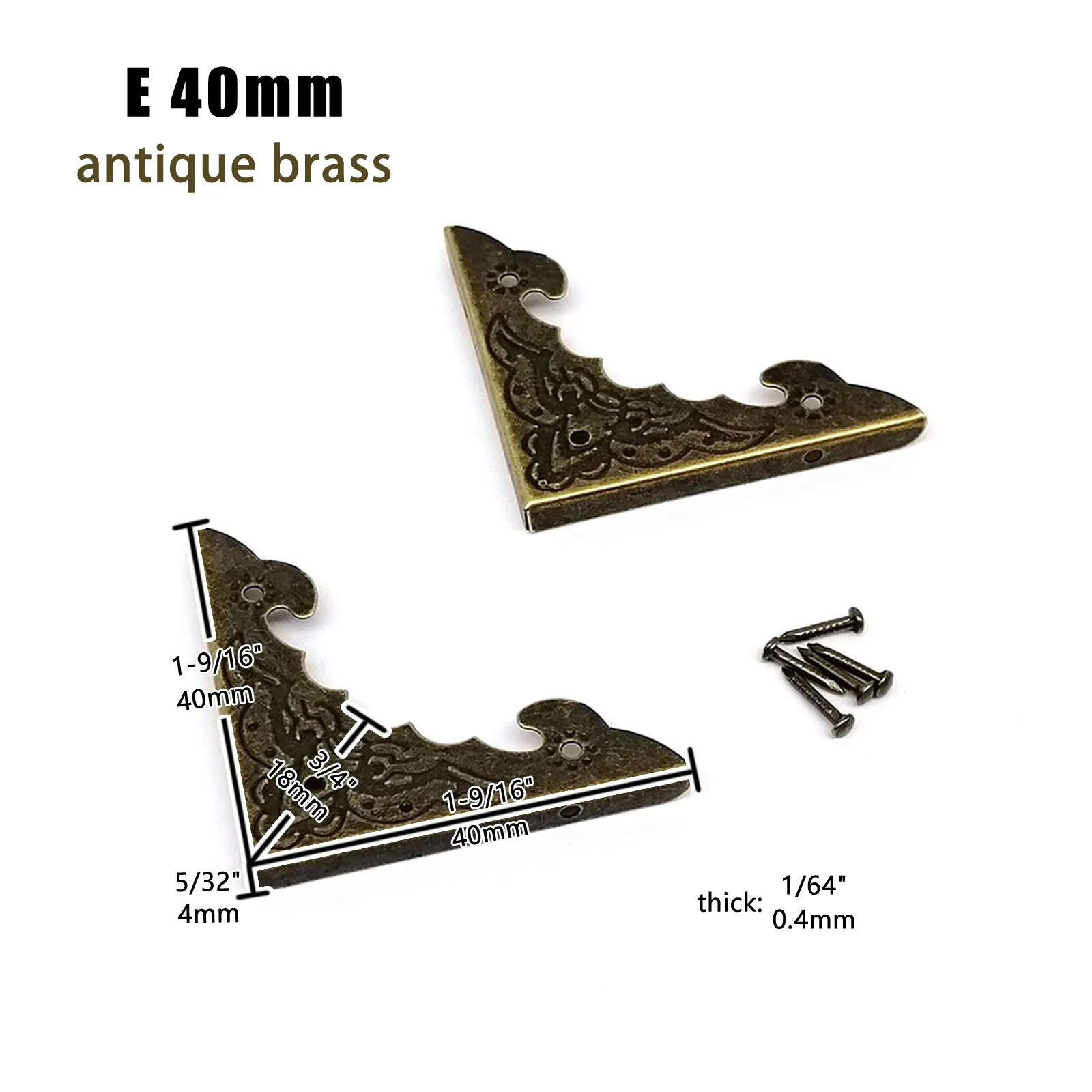 12 Stück Antik Messing Bronze Schwarz Schmuck Truhe Weinkiste Holzkiste Koffer Möbel Dekor Eisen Metall Eckenschutz Abdeckung – Detail 15