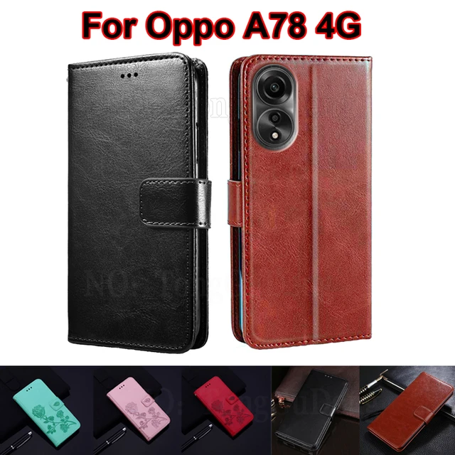 Fundas para teléfono inteligente compatibles con Oppo A38 4G Wallet Flip  Phone Case Card Holder Funda de cuero PU cuerpo completo a prueba de golpes