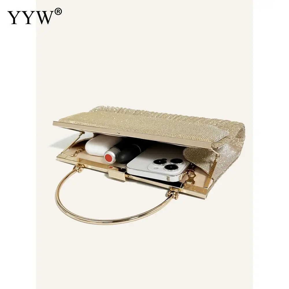 Women Banquet Handbags 2023 New Gorgeous Pleated Evening Bags Femme Wedding Purse Dress Party Clutch Shoulder Crossbody Tote