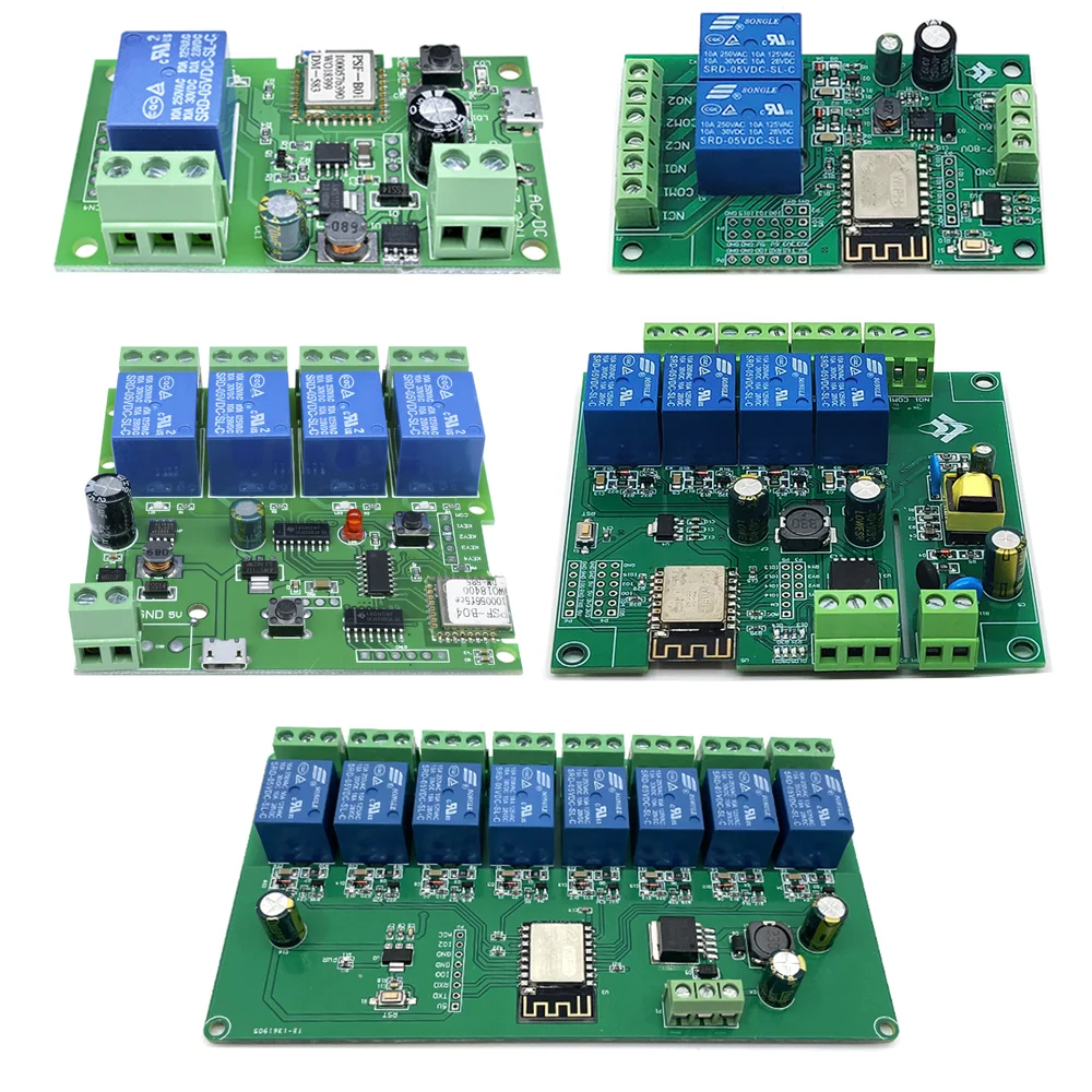 5V/8-80V ESP8266 Szikratávirát WIFI 1 2 4 8 Meder Lovat vált Modul ESP-12F wifi fejlesztési Pást számára arduino AC/DC áram Ajánlattétel Modul