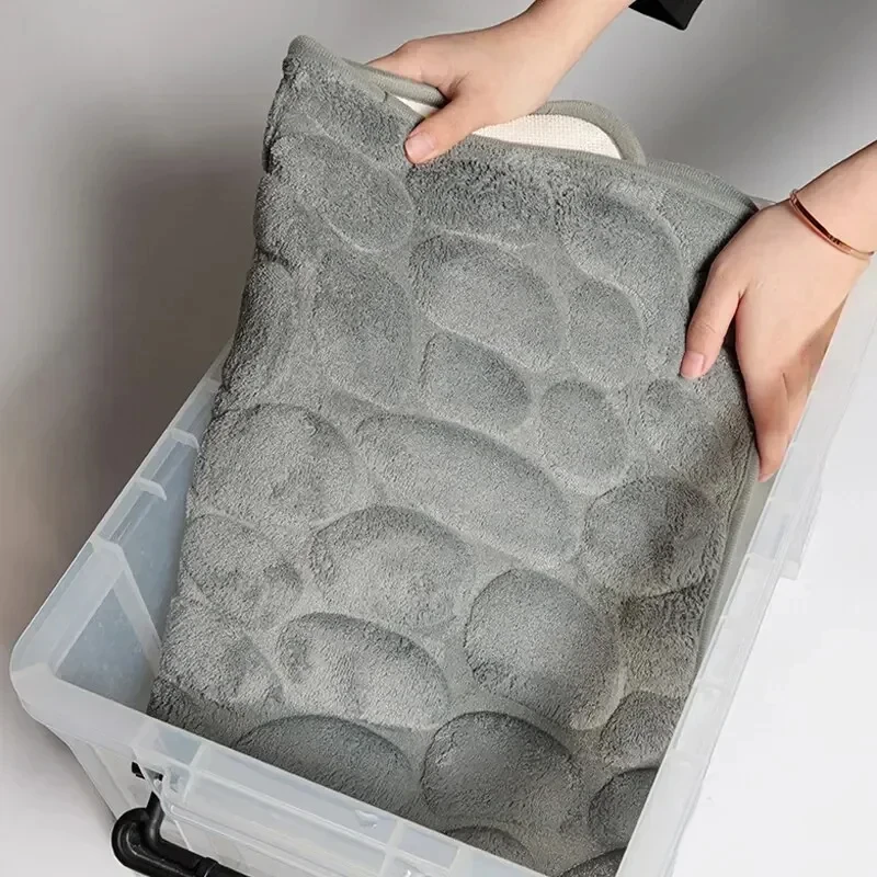 

A1403ZXW Fleece Floor Mat Household Memory Foam Non-Slip Bathroom Kitchen Mat Thickened Absorbent Floor Mat Door Mat Rugs