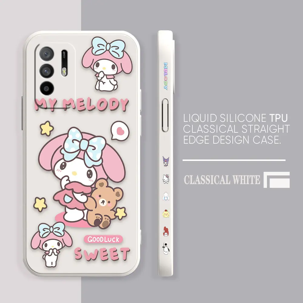 thumbnail image 1 of Case For OPPO A52 A54 A55 A57 A59 A93 A83 A92S A93S 4G 5G A16 Colour Simple Liquid Silicone Case Cartoon My Melody, 1 of 5