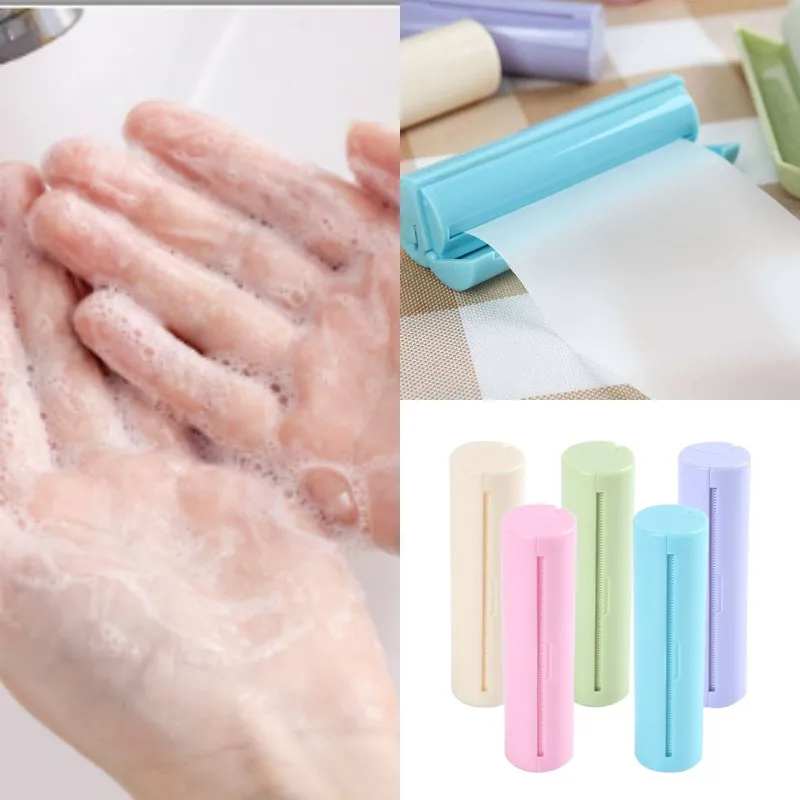 1 Roller/1 Box Disposable Soap Paper Roller Travel Soap Papers Washing