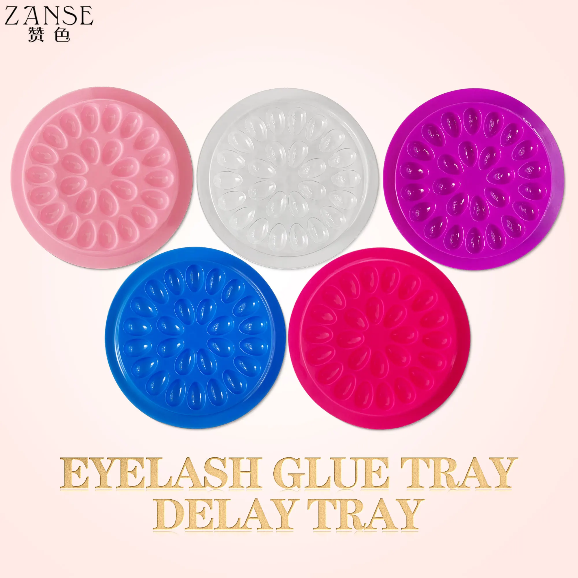 100pcs Disposable Plastic Flower Eyelash Holder Sticker Glue Adhesive Pallet For Eyelash Extension Makeup Tools
