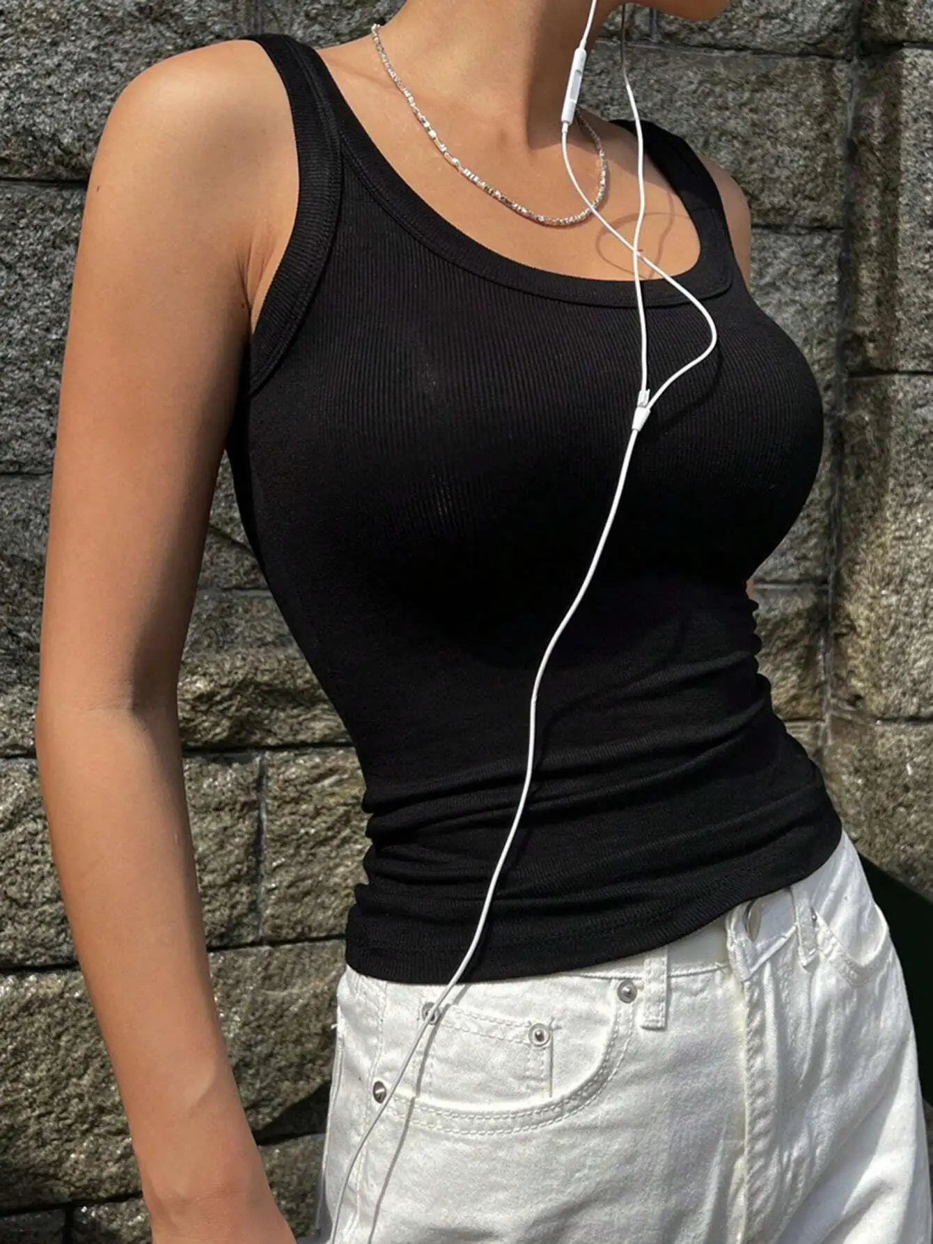 Camisole en fibre de coton avec dos magnifique pour femme, sous-couche, glaçure, couvrant la poitrine, nouveau, été, 2024