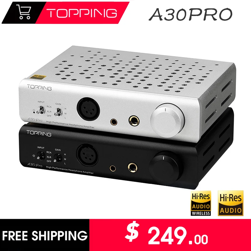 

TOPPING A30Pro Headphone Amplifier XLR/4.4mm/6.35mm Output Balanced Input A30 PRO Hi-Res Amplifier Great Companion of D30 Pro