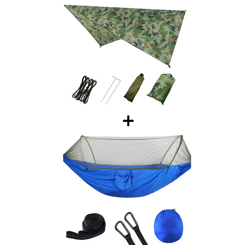 Outdoor Portable Hammock with Mosquito Net and Rain Fly Camping Backpacking Bug  Hammocks and Netting Parachute Hammock Canopy Hammock Straps Special  Outdoor Furniture