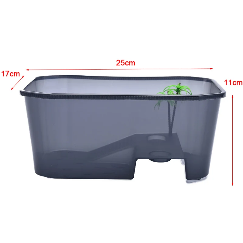 Aquarium Tank Vivarium Box Reptile Vivarium Box Turtle Tortoise with Basking Ramp Tank Breeding Food Tool Feeding Box with Basking Platform Home Aquarium