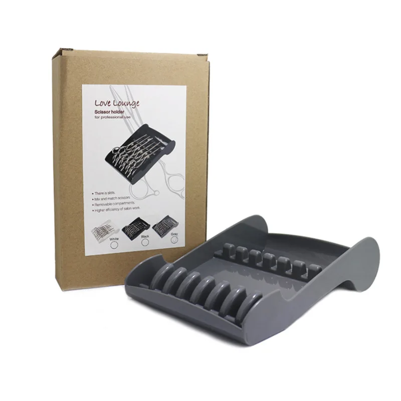 Salão de Beleza Rack de Armazenamento Titular Cabeleireiro Scissor Armazenamento Bandeja Tesoura Barbeiro Pente Estilo Ferramenta Organizador Cosméticos 6 12 Home & Garden