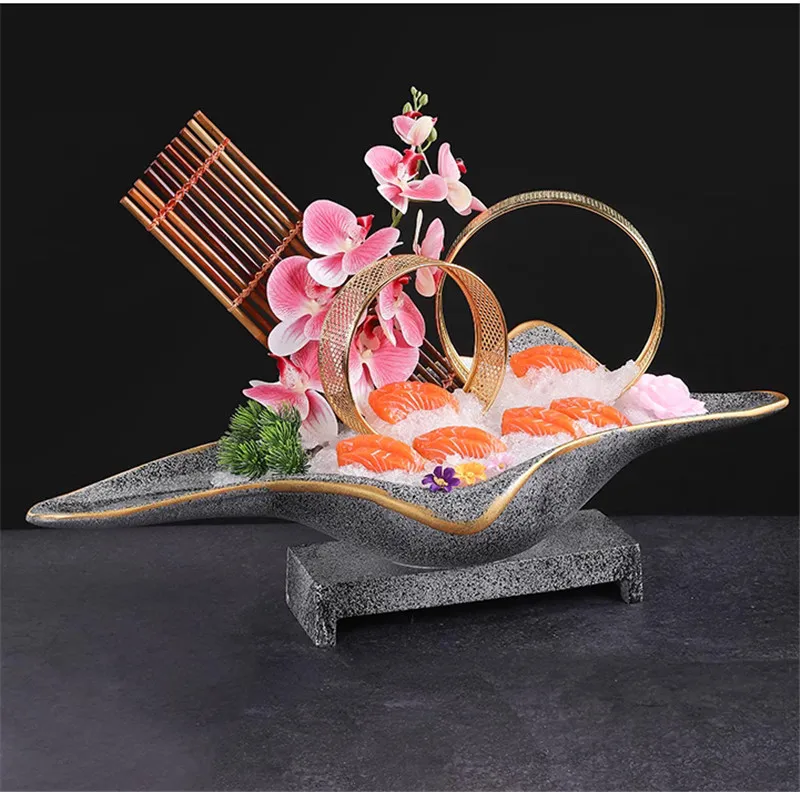 Sashimi plate decoration seafood pose making mold cold vegetable plate Japanese creative decoration sashimi ornament