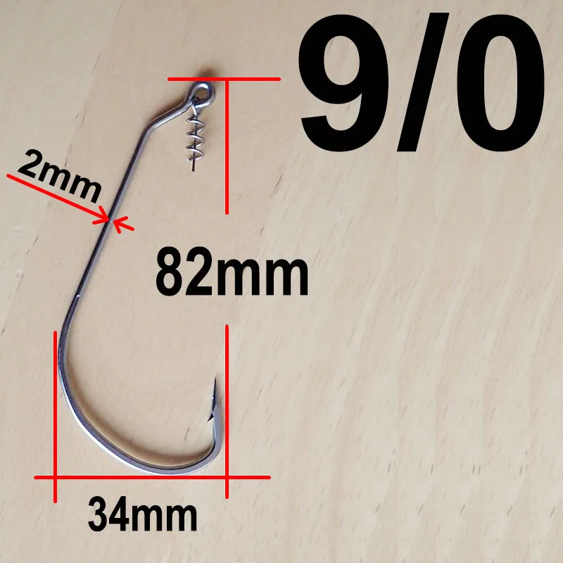 500 pcs Fishing Worm Hook with Spring Twist Lock For Soft Worm