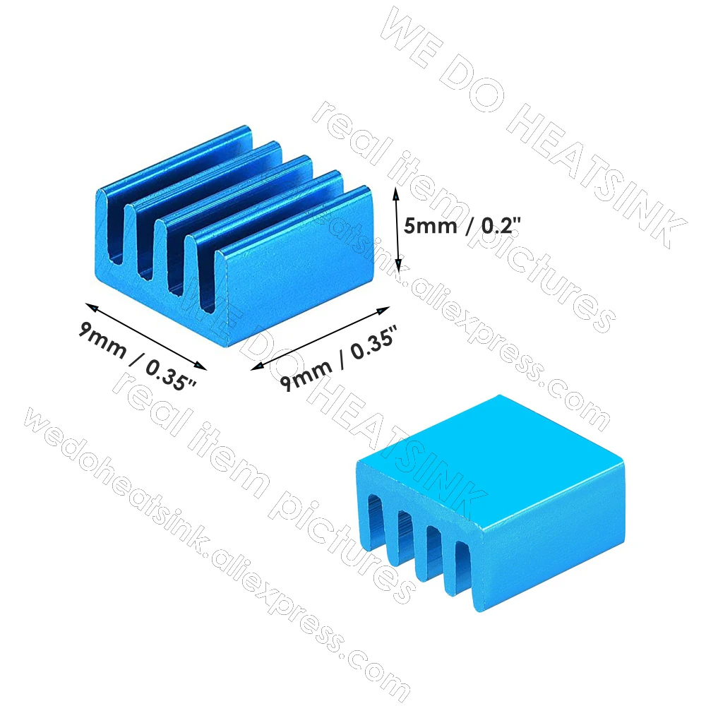 9x9x5mm Blue Tiny Small Mini Cooler Heat Sink for Cooling VRM