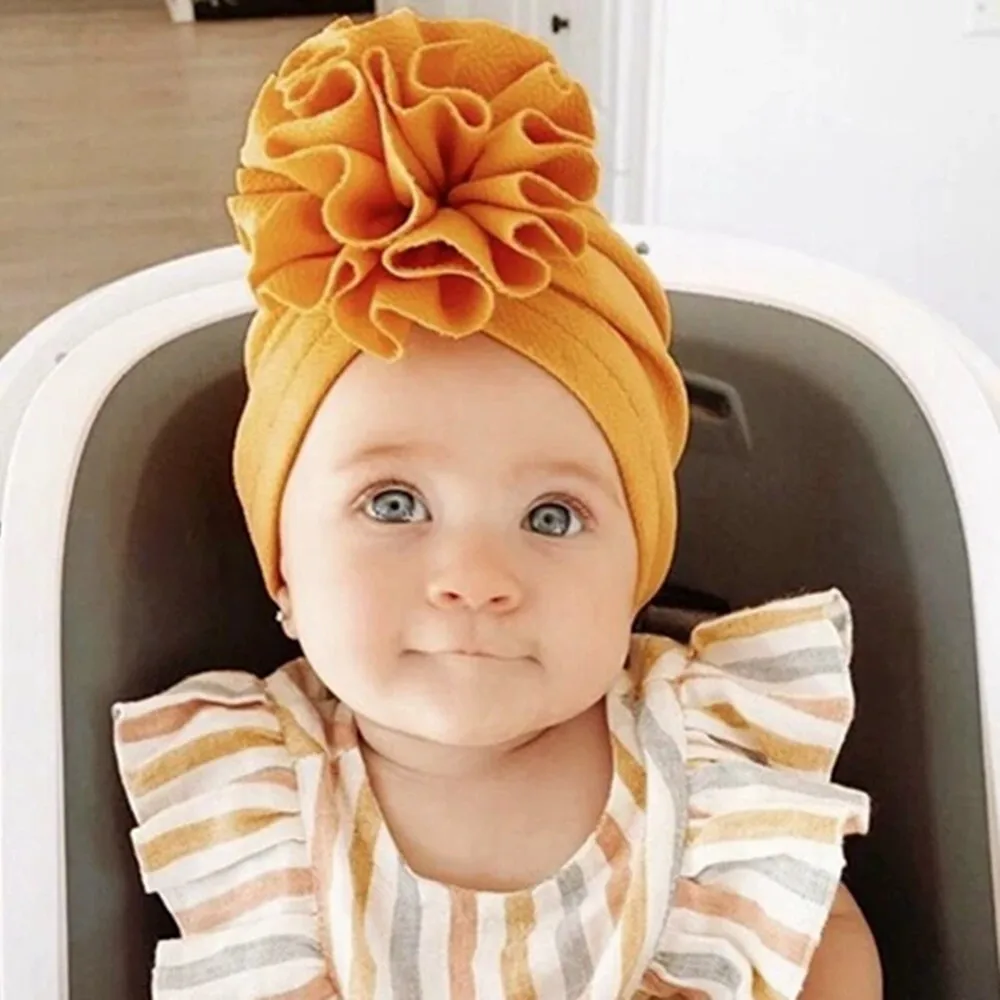 Big Flower Pom Pom Head Wrap, Baby Girl Headband, Stretchy Bow Hair bands 9 PCS for Newborn Infant Toddlers accessoriesdiy baby 