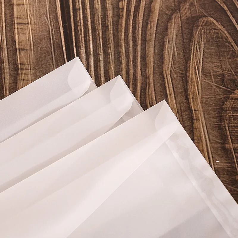 50pcs Sulfuric Acid Paper Envelopes Wedding Invitation Western Style Translucent Envelope Business Storage Bag Envelopes