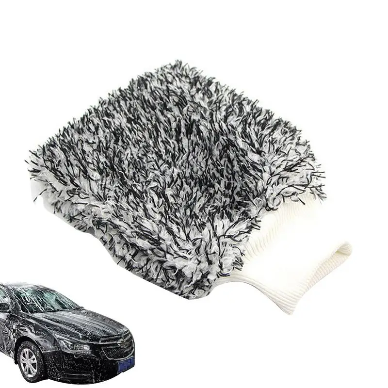 

Car Cleaning Mitts Lint Free Scratch Free Double-Sided Microfiber Cleaning Mitt Microfiber Washing Gloves Water For Effective